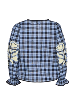 Fran bluse Blue Check Sissel Edelbo 